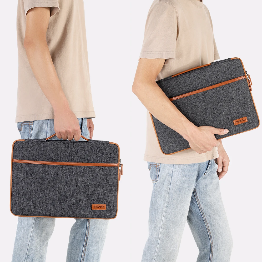 DOMISO Protective Laptop Sleeve With Handle For 10" 14" 15.6" 17" Inch Notebook Case Splash Proof Shockproof Computer Bag