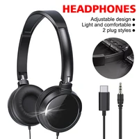 3.5mm/prise type-c casque filaire casque pliable basse stéréo mode musique écouteurs pour PC MP3 Smartphones tablette 2