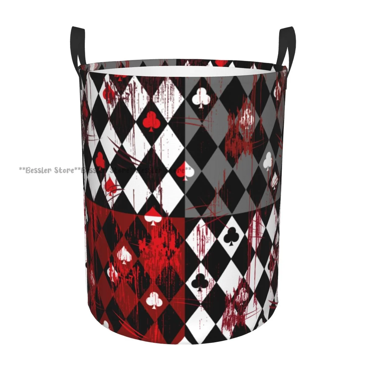 Laundry Basket Queen Of Heart Bloody Round Storage Bin Collapsible Hamper Clothes Bucket Organizer