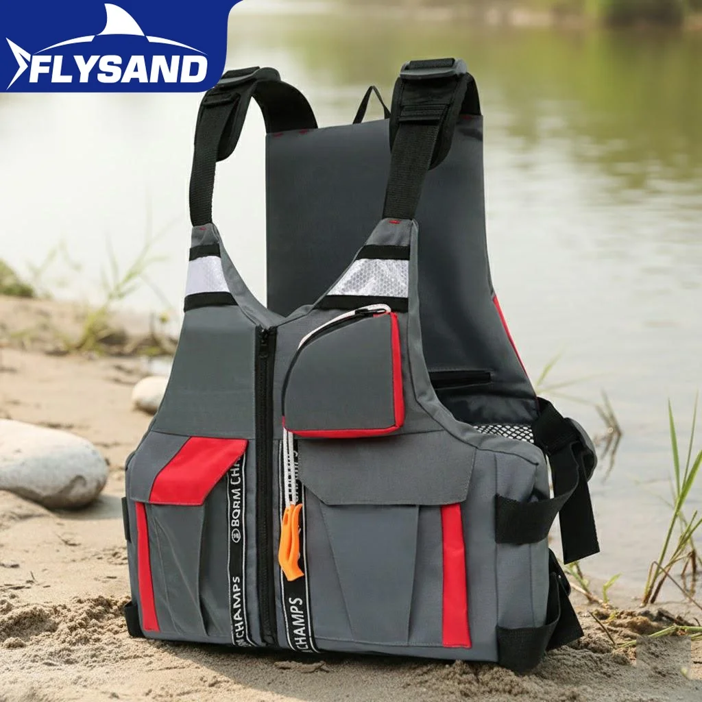 

High Buoyancy Fishing Vest Adjustable Straps Safety Life Jacket Outdoor Boating Fishing Gear