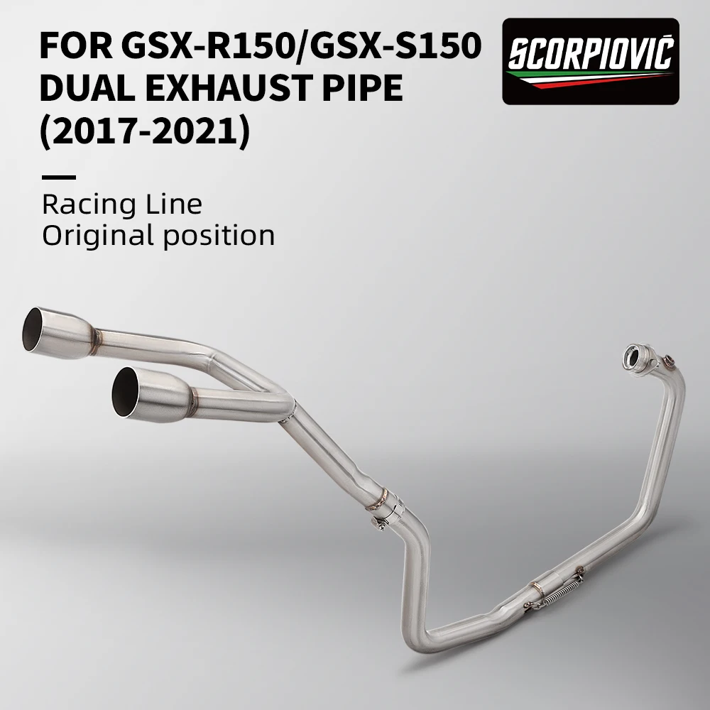 Cały układ wydechowy ze stali nierdzewnej do motocykli, pasuje do GSX S150 GSXR150 GSX150R 51MM.