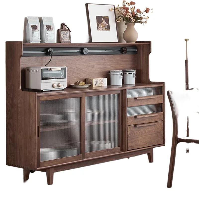 

Solid wood dining side cabinet small apartment homestay wall storage locker household