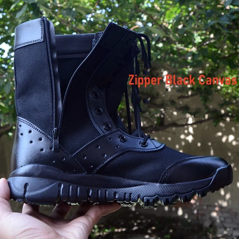 Summer Combat Training Boots Work Shoes Lightweight Mesh Breathable Military Tactical Boots 34-49 Plus Size Outdoor Hiking Boots