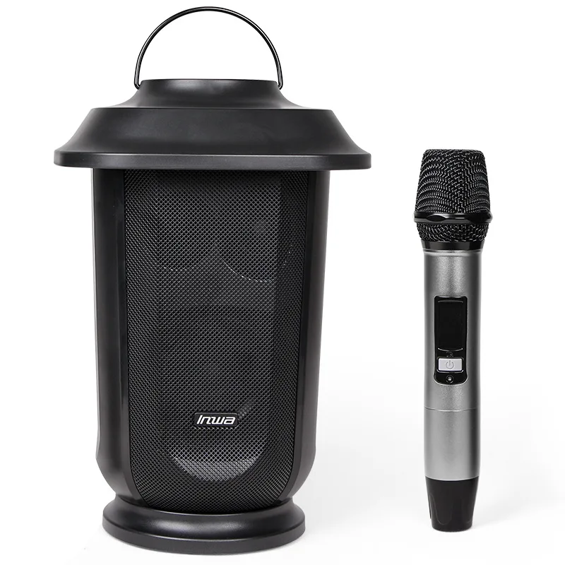 

Portable Wireless Karaoke Speaker Seven-Color Ambience Light Outdoor/Family KTV U Band Wireless Microphone