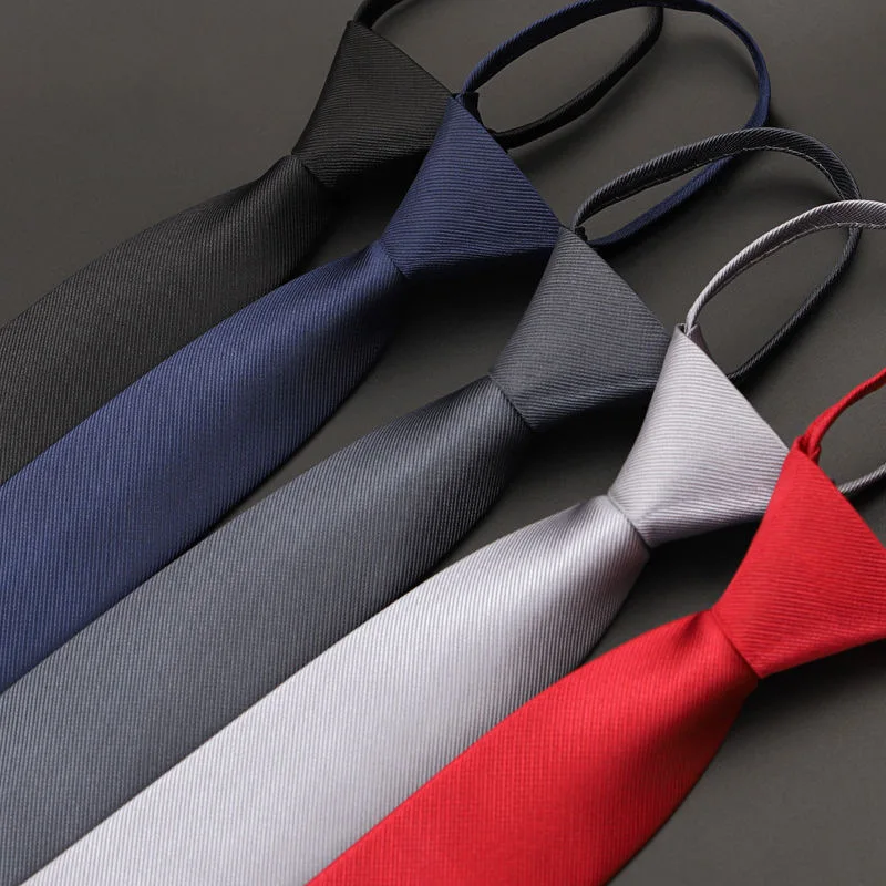 1200 Pins 8*48cm Men\'s Zipper Tie Easy To Pull Rope Neckwear Business Suit  Job Interview Necktie wedding party Gift for Man