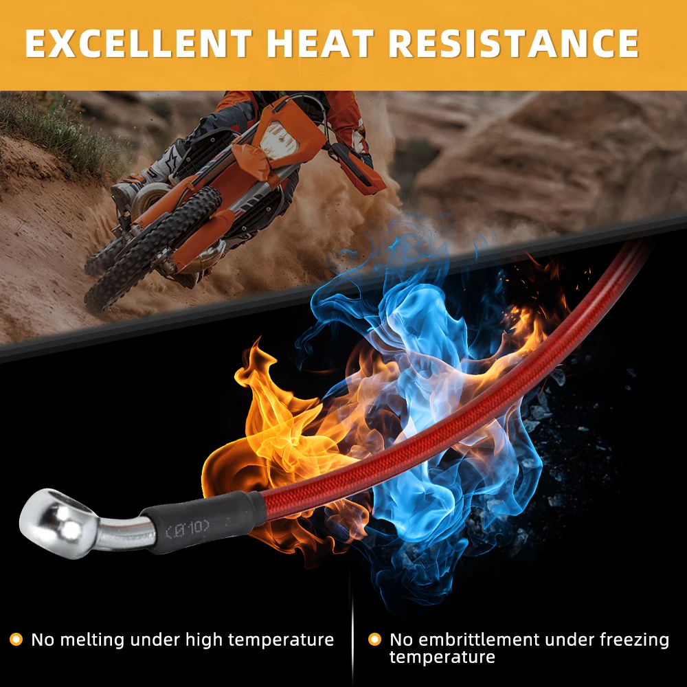 Motosikletler 500-1500mm evrensel örgülü çelik hidrolik fren debriyaj radyatör yağ soğutucu hortum hattı boru tüp 28 derece Banjo