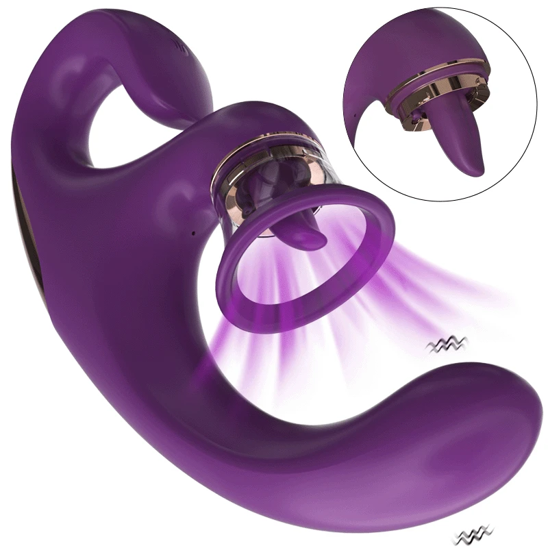 Tongue sucking licking g spot vibrator sex toy for women