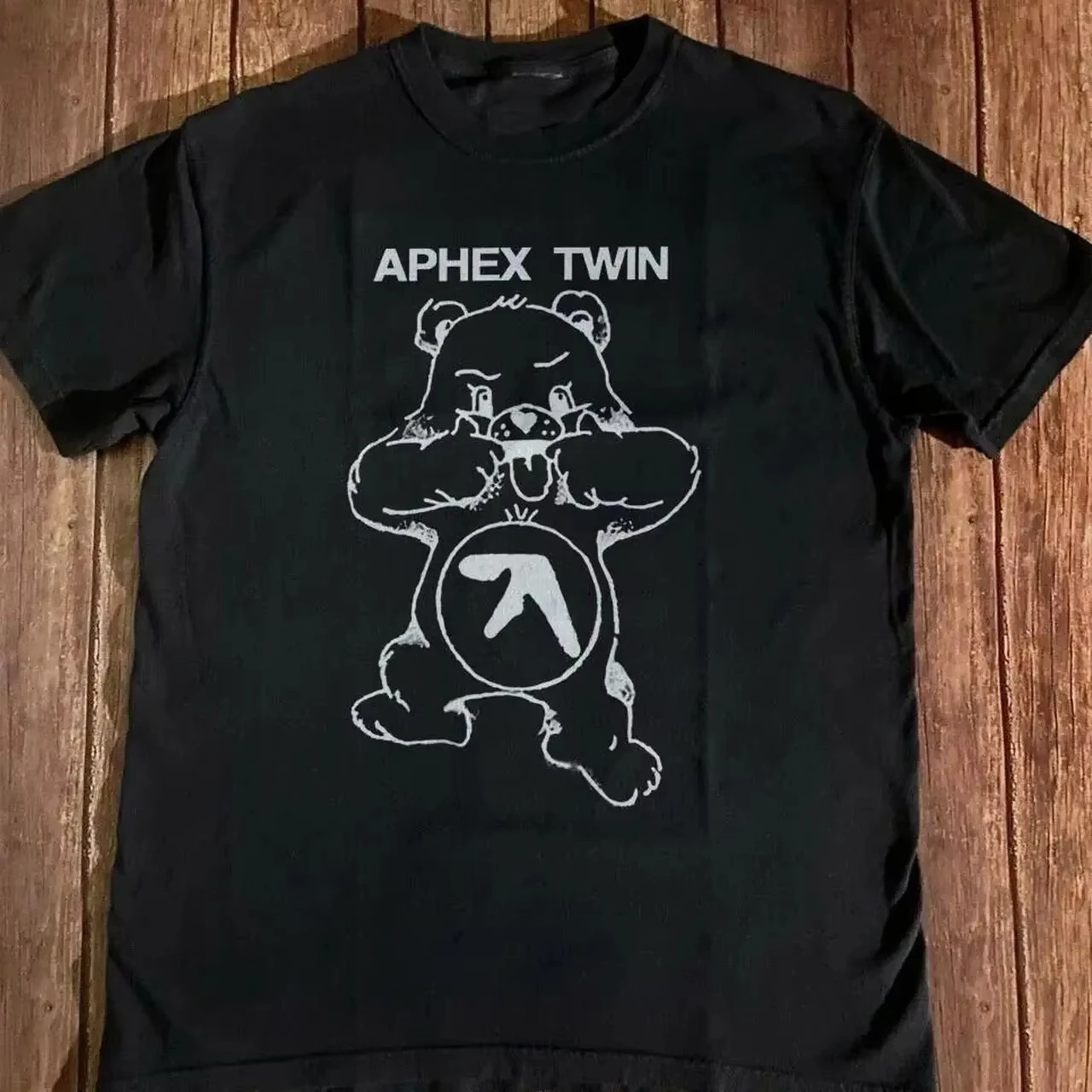 Aphex Twin Bear White Short Sleeve T-Shirt Unisex Cotton Tees Cute Tshirts Men Women 2025 Summer Tshirt Streetwear Tops Clothing