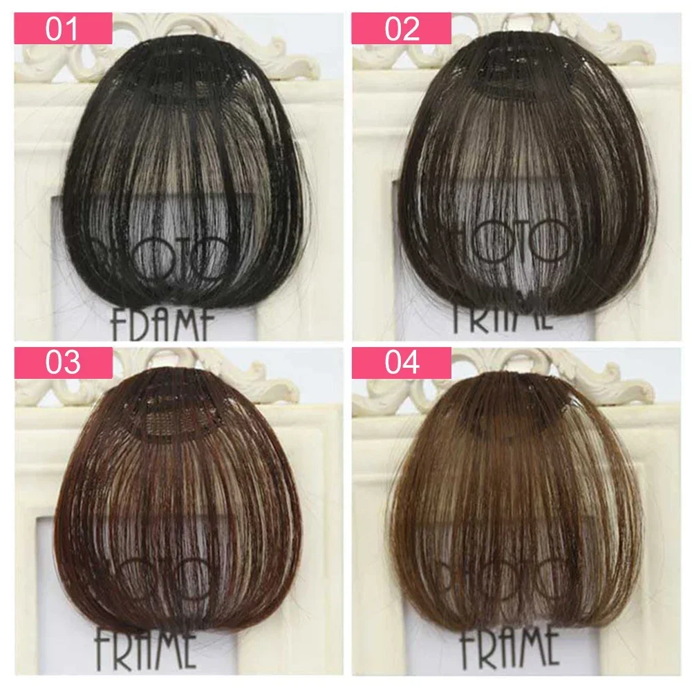 Fake Air Bangs Synthetic Hair Extension Soft Light Air Hair Bangs Clip On Hair Extension False Straight Hair Bangs Fringe