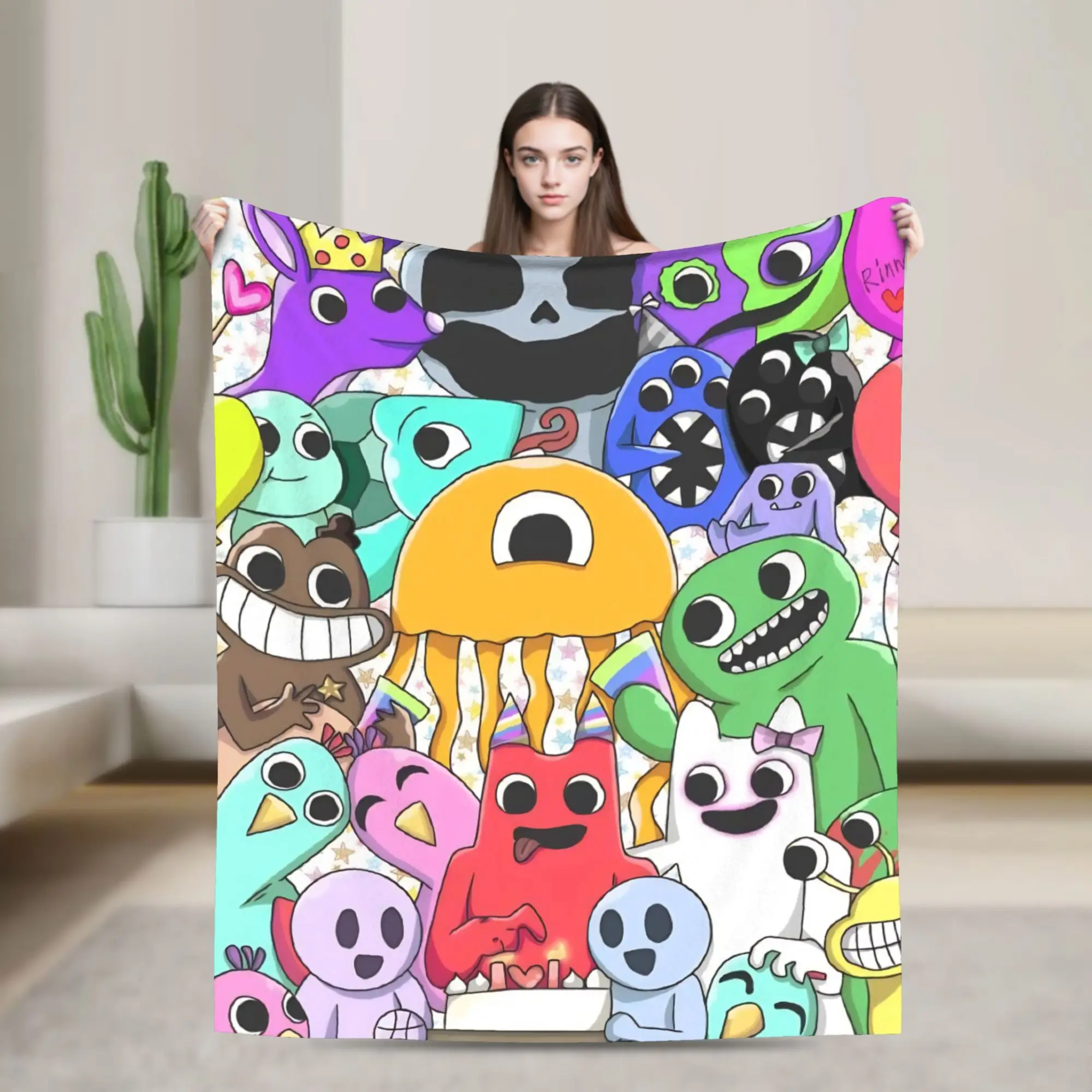 

Одеяло Garten of Banban с забавными играми, теплое, уютное, пушистое одеяло для дивана, 50x60 дюймов, покрывало разных размеров