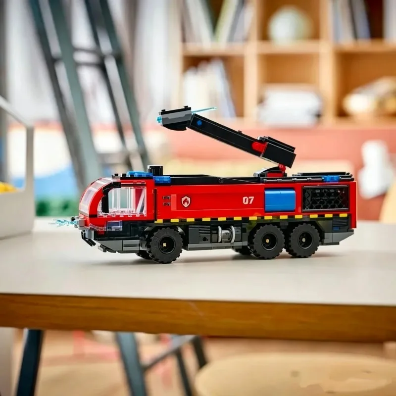 

New Airport Fire Truck Fireman Car Building Blocks Bricks Compatible 60499 MOC Sets City SeriesToys for Kids Assembling Gift