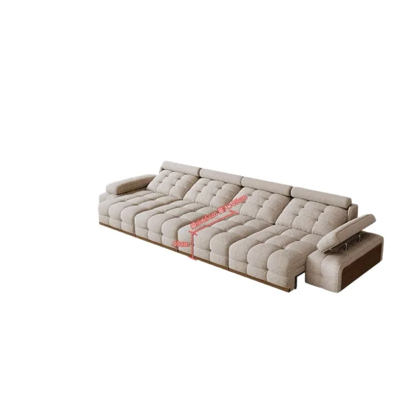 Lawrence electric sofa bed small apartment living room retractable reclining function straight row fabric sofa