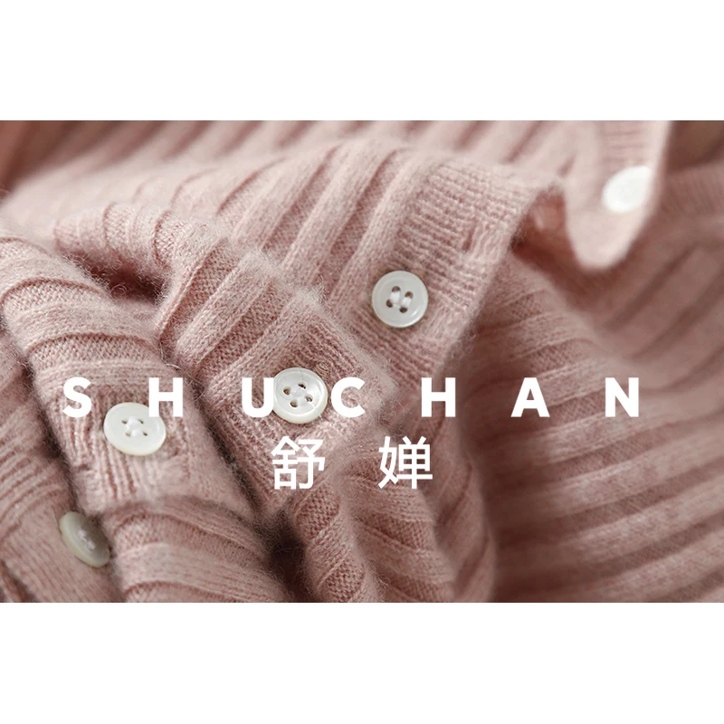 Autumn and Winter 100% Pure Cashmere Cardigan +tank Top Women's Pure Cashmere Sweater Knitted Two-piece Set