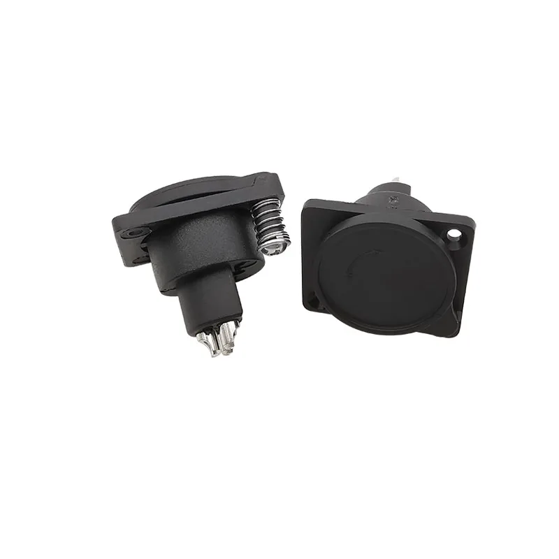 5Pcs/lot Black 3 Pin XLR Connector 3 Pole XLR Female Socket Panel Mount Audio Microphone Speaker Connectors with Dust Cap