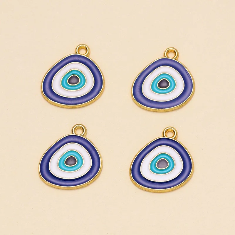 Silver Plated Alloy Evil Eye Charms for DIY Jewelry Making
