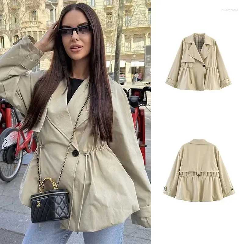 Guobioziy Women's Trench Jacket 2026 Autumn New Fashion Double-row Button Windbreaker With Tie belt Unique Women's Outerwear‌