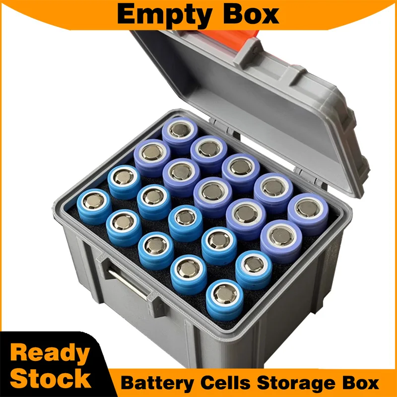 Scatola di immagazzinaggio batteria Organizzatore PETG con supporto per celle a 20 fori per batterie 18650 21700 Scatola vuota per riporre celle della batteria