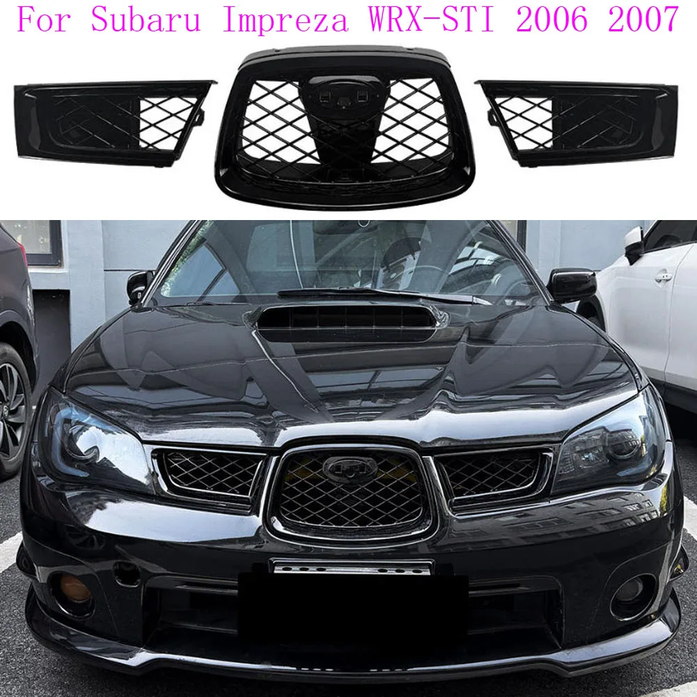 

For Subaru Impreza WRX STI 9th 2006 - 2007 Car Front Bumper Grill Honeycomb Mesh Grille Cover Replacement Body Kit Accessories