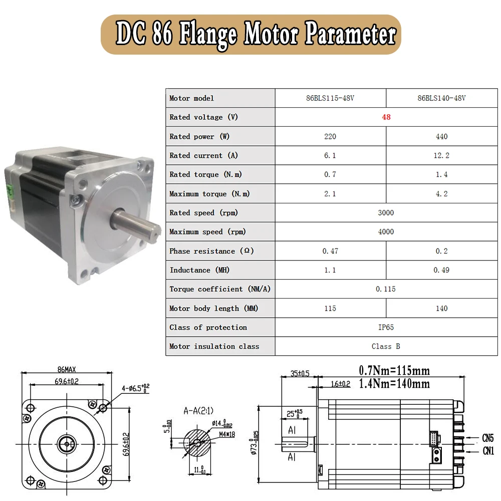 Servomoteur tout-en-un intégré dans l'entraînement, basse tension, moteur 42mm, 57mm, 86mm, 3000 tr/min, 17 bits, impression absolue avec RS485, 24V, 48V, DC