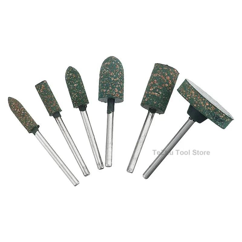 2.35mm 3mm 6mm Shank Sesame Rubber Grinding Heads Polishing Burr Point Jade Stone Polish Wheel For Dremel Rotary Tools