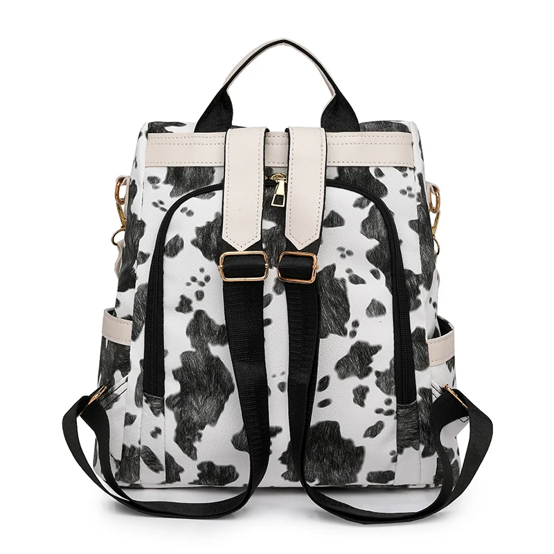 أزياء المرأة بو الجلود على ظهره سعة كبيرة مكافحة سرقة أنيق حقائب كتف عادية العصرية الفتيات السفر Daypack خفيفة الوزن #6