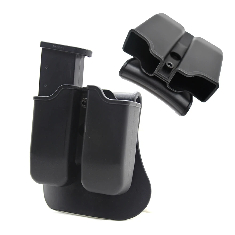 戦術的なコネクテッドホルダー,17, 19,ベレッタm9,98, 9mm,9mmの通信事業者用ポーチ,ダブルマガジン40カル、エアソフトハンティングアクセサリー