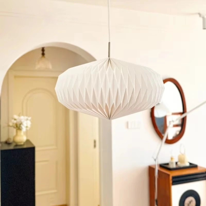

Japanese Origami Bedroom Chandelier Paper Art Homestay Retro Style Study Restaurant Lamp Creative Pumpkin Lamp