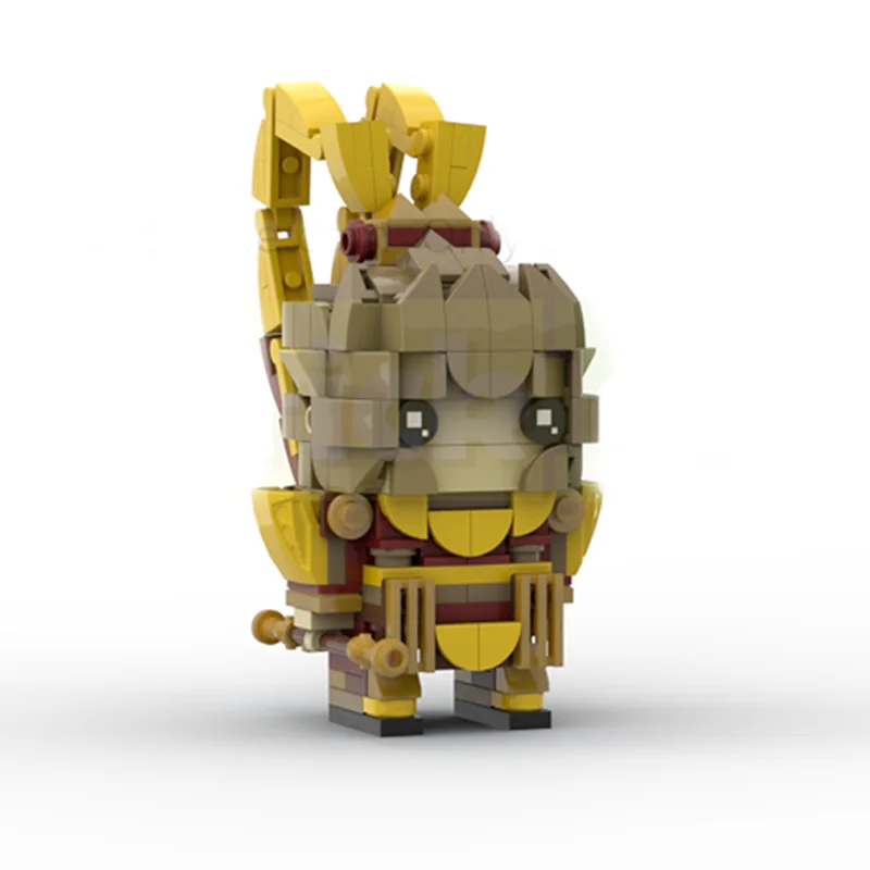 225ピース MOC ブラックミス悟空 ブリックヘッドモデル 組み立てブロック 建築玩具 DIYアイデア クリスマスプレゼント 誕生日プレゼント