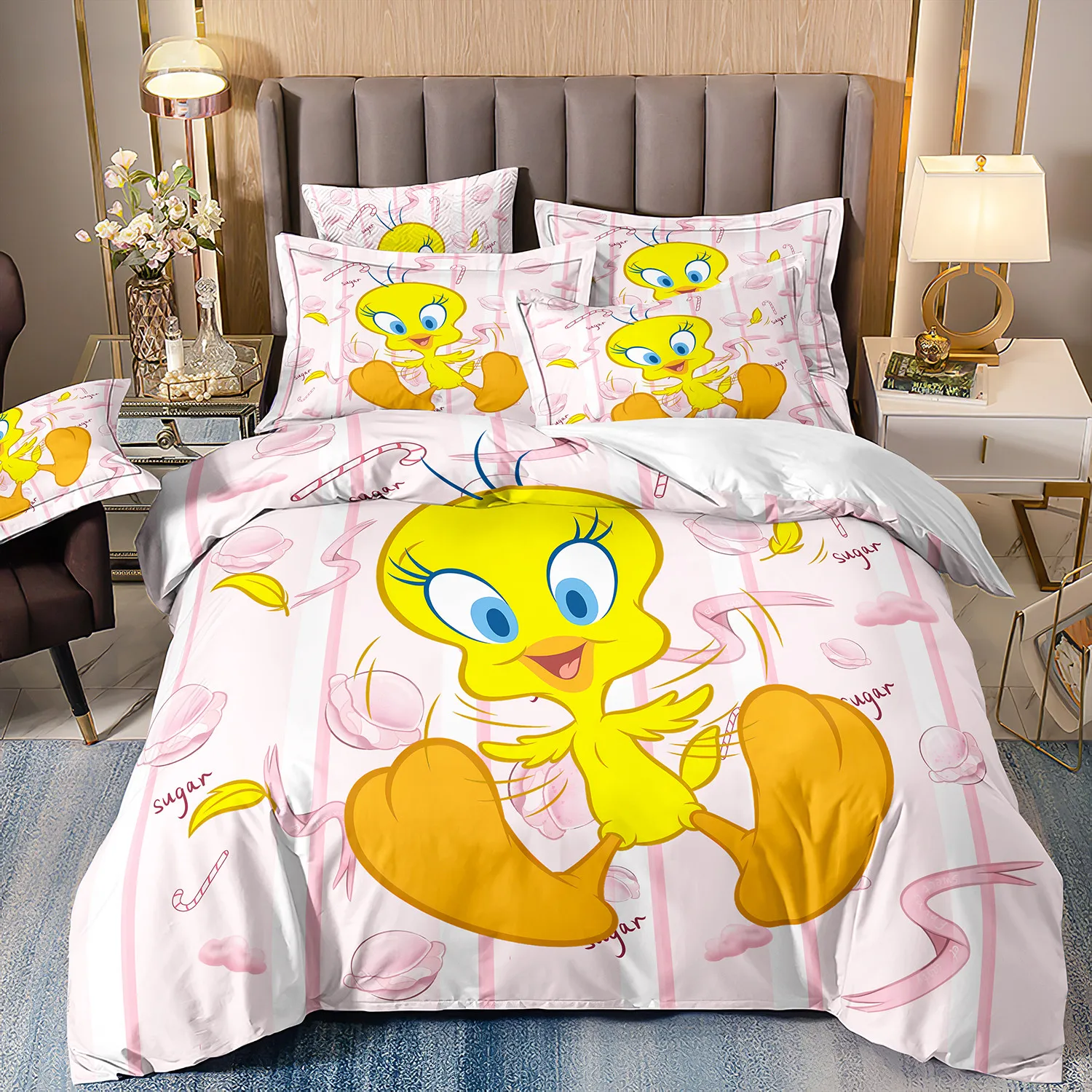 Cartoon Bird Duvet Cover 3D Printed Tweeties Birds Bedding Set Adult Boy Girl Bedroom Decoration Children Gift Single Double