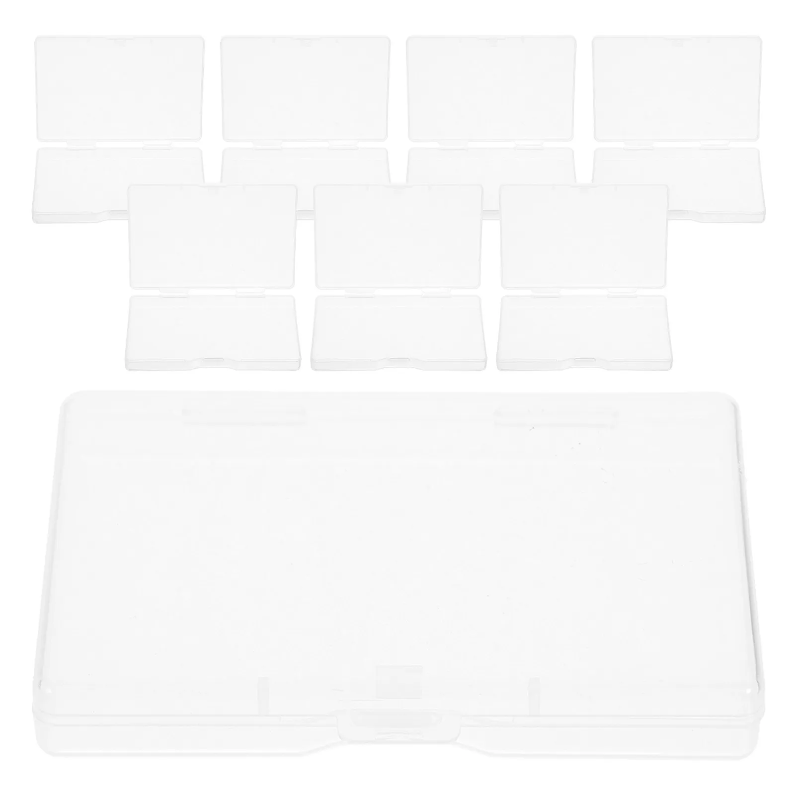 

8Pcs Transparent Business Card Holder Portable Plastic Storage Box Clear Case for Playing Credit Cards Networking Meetings