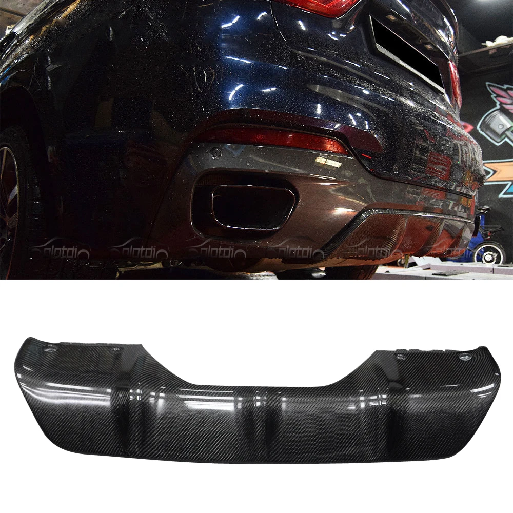 

P Style Rear Lip Diffuser Carbon Fiber Bumper Fins Spoiler Splitter For BMW F15 F16 X5 X6 M Tech 2015+