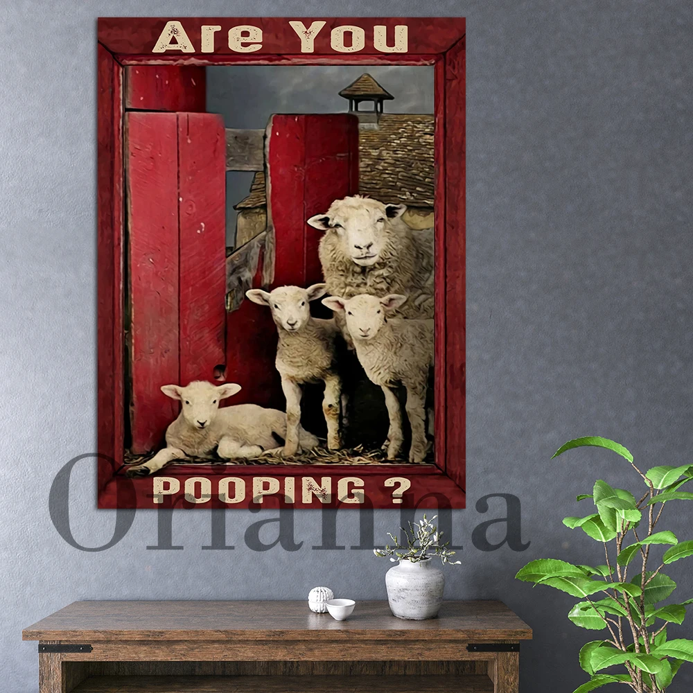 Funny Sheep Poster, Are You Pooping Poster, Nice Butt Wall Art, Your Butt Napkins Poster, Print Farming Animal, Canvas Painting