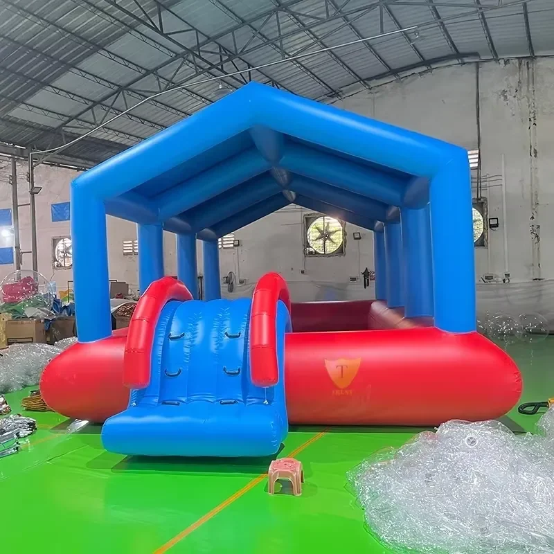 Large Family Inflatable Water Pool with High Safety Walls and Top Cover for Backyard Summer Water Fun and Parties