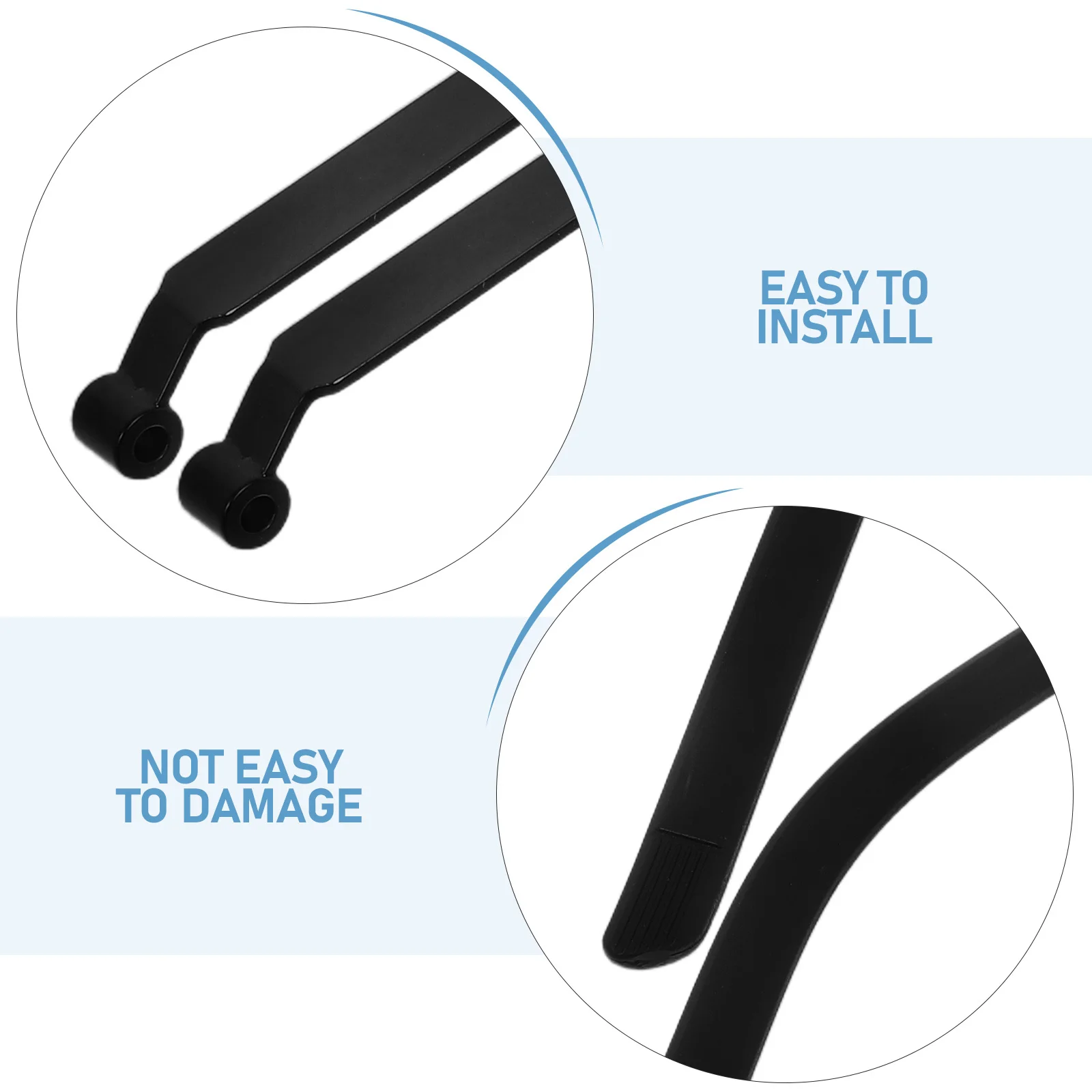 1 Para Metalowych Zauszników do Okularów Uniwersalne Nóżki do Okularów Stop Wytrzymały Część Zamienna Czarny Otwór 1,5 mm