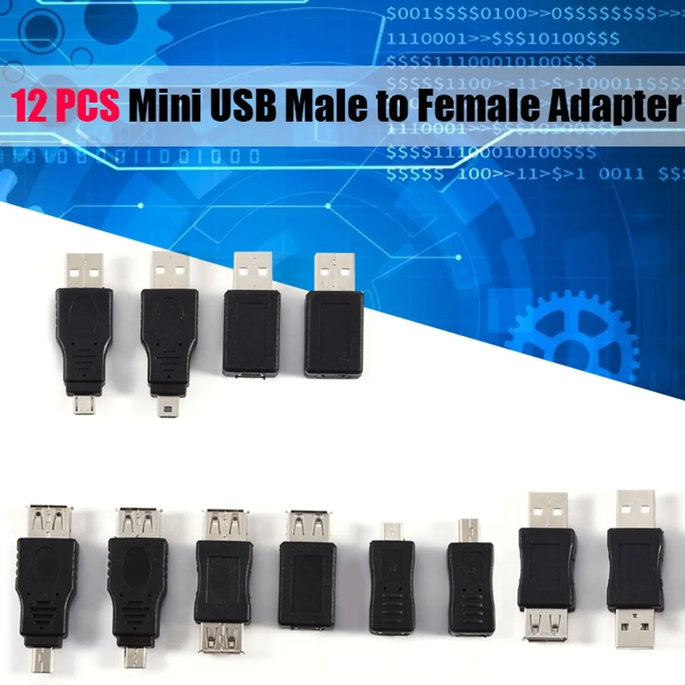 12PCS Practical Multi-Port USB Adapters Universal Multiple Adapters USB Converters Adapter Kits Tablet Connection