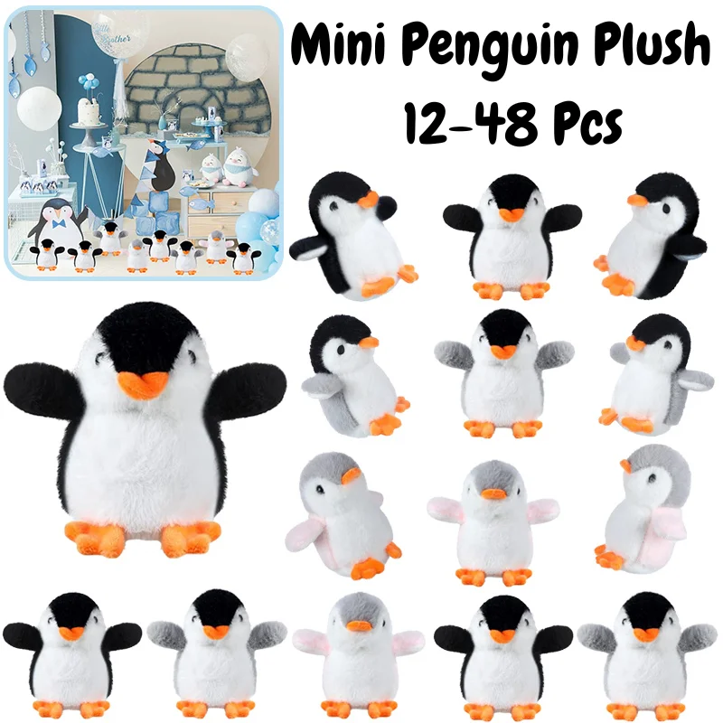 

12-48Pcs Mini Penguin Plush Penguin Stuffed Animal Small Penguin Keychain for Party Favors Christmas Birthday Gift Hanging Decor
