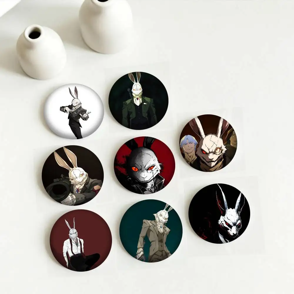 Anime Devil May Cry White Rabbit 25mm 32mm 44mm 58mm 75mm Brooches Badges Pins for Accessories Gift