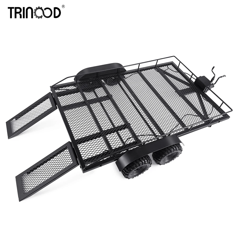 

TRINOOD Oversized Heavy Duty Metal RC Trailer Hopper Frame with Wheels For 1/5 1/8 1/10 RC Crawler Car Upgrade Parts