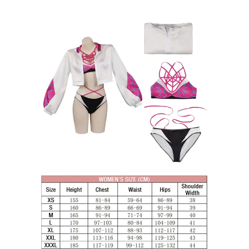 Disfraz de Gwen, traje de baño Sexy, trajes cruzados de película para niñas, mujeres, adultos, disfraz de fiesta de Carnaval de Halloween, maleta de juego de rol;8,k'5;