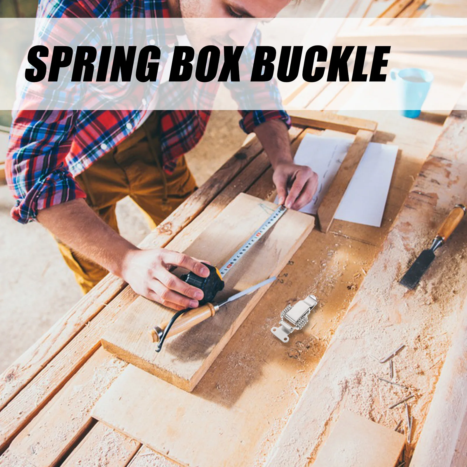 

Stainless Steel Heavy Duty Double Spring Loaded 90 Degree Latch Lock Toolbox Chest Wooden Box Toggle Buckle Hasps