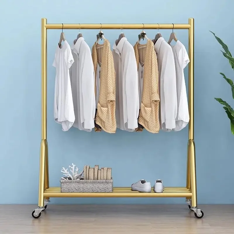 

Hanging Clothes hangers Hanging Cloth Rack Balcony Simple Indoor Bedroom Clothing Racks Household Mobile Coat Racks Furniture