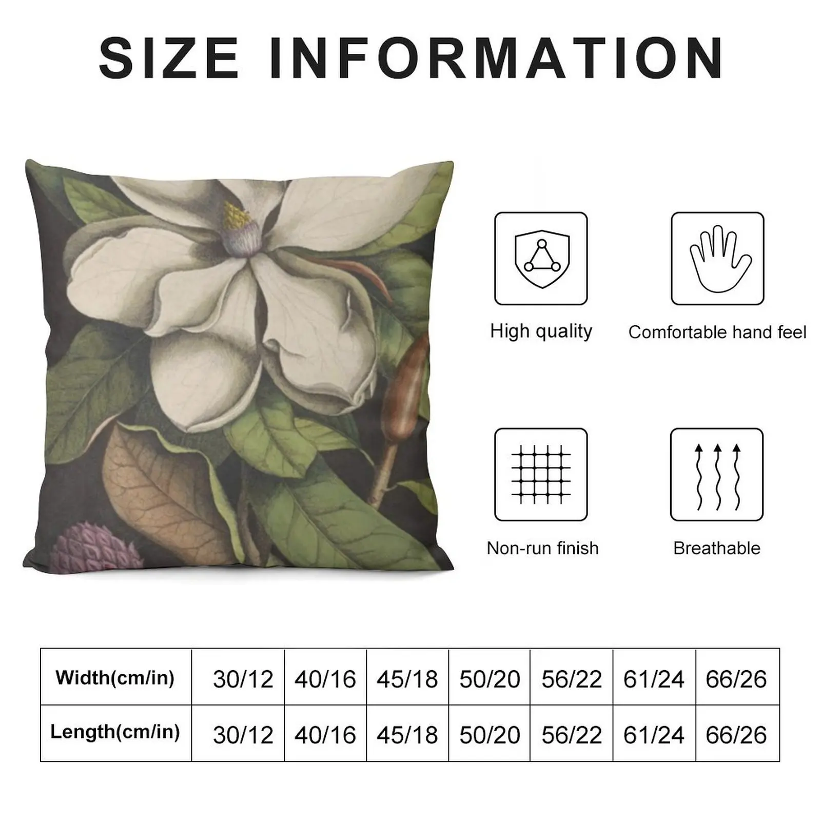 Dark Magnolia Throw Pillow christmas supplies ornamental pillows Ornamental Pillow pillow