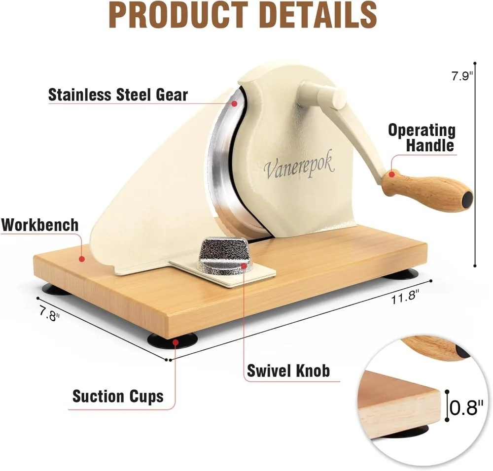 

Manual Bread Slicer Adjustable Stainless Steel for Homemade Sourdough Bread, Commercial Use