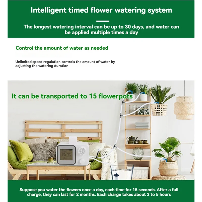Sistema de rega automática THIVN-Smart Sistema de rega automática de plantas em vasos com gotejador ajustável