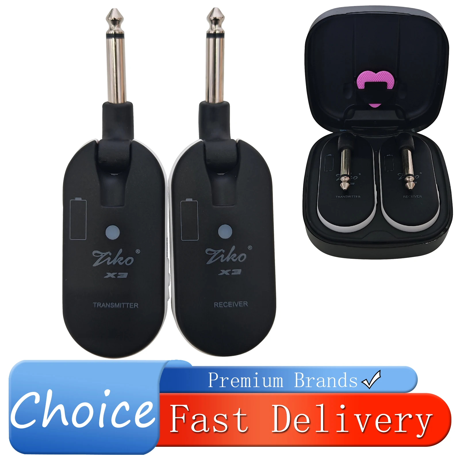 

ZIKO X3 Wireless Transmission System UHF-Band Guitar Audio Transceiver Automatic Charging Case For Electric Guitar Bass Parts