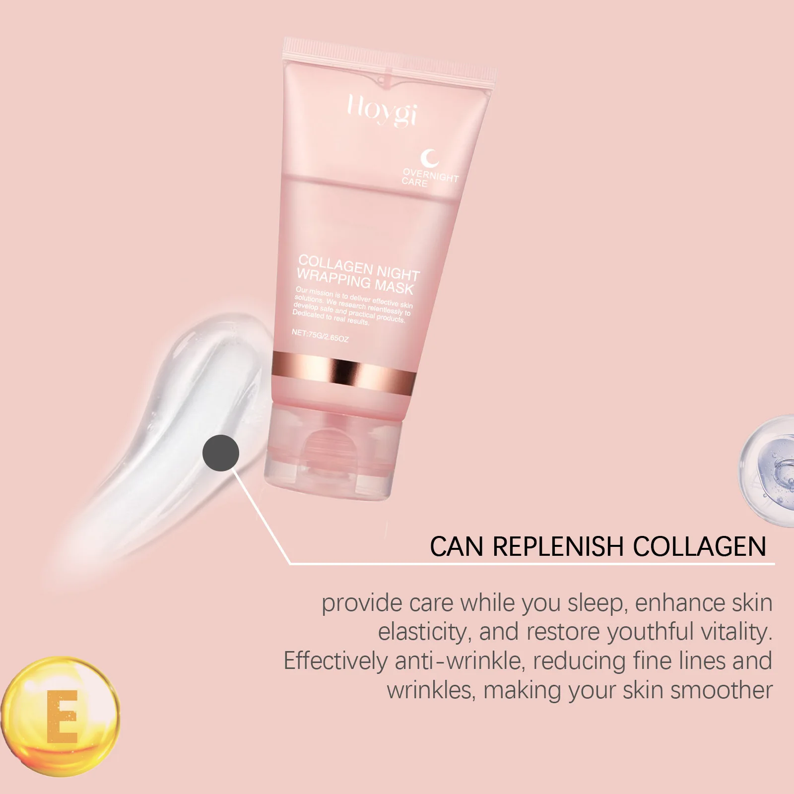 HOYGI Collagen Tear Mask, Moisturizing Hydrating Mask for Smooth and Glowing Skin, Pore Minimizer and Blackhead Remover