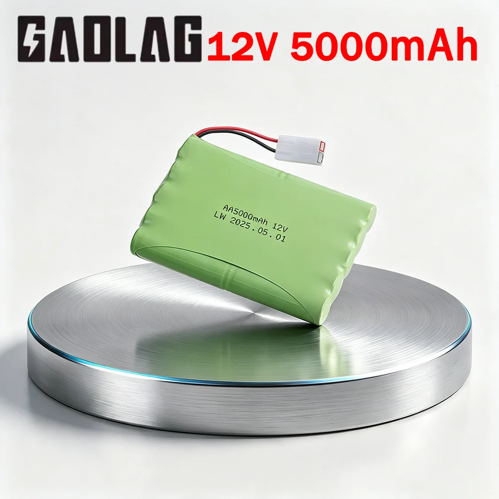 2026 NEW Aa 5000mAh 12V NiMH Battery with Tamiya Plug for Rc toy Cars Tanks Trains Robots Boats, Ni-MH 12v Rechargeable Battery