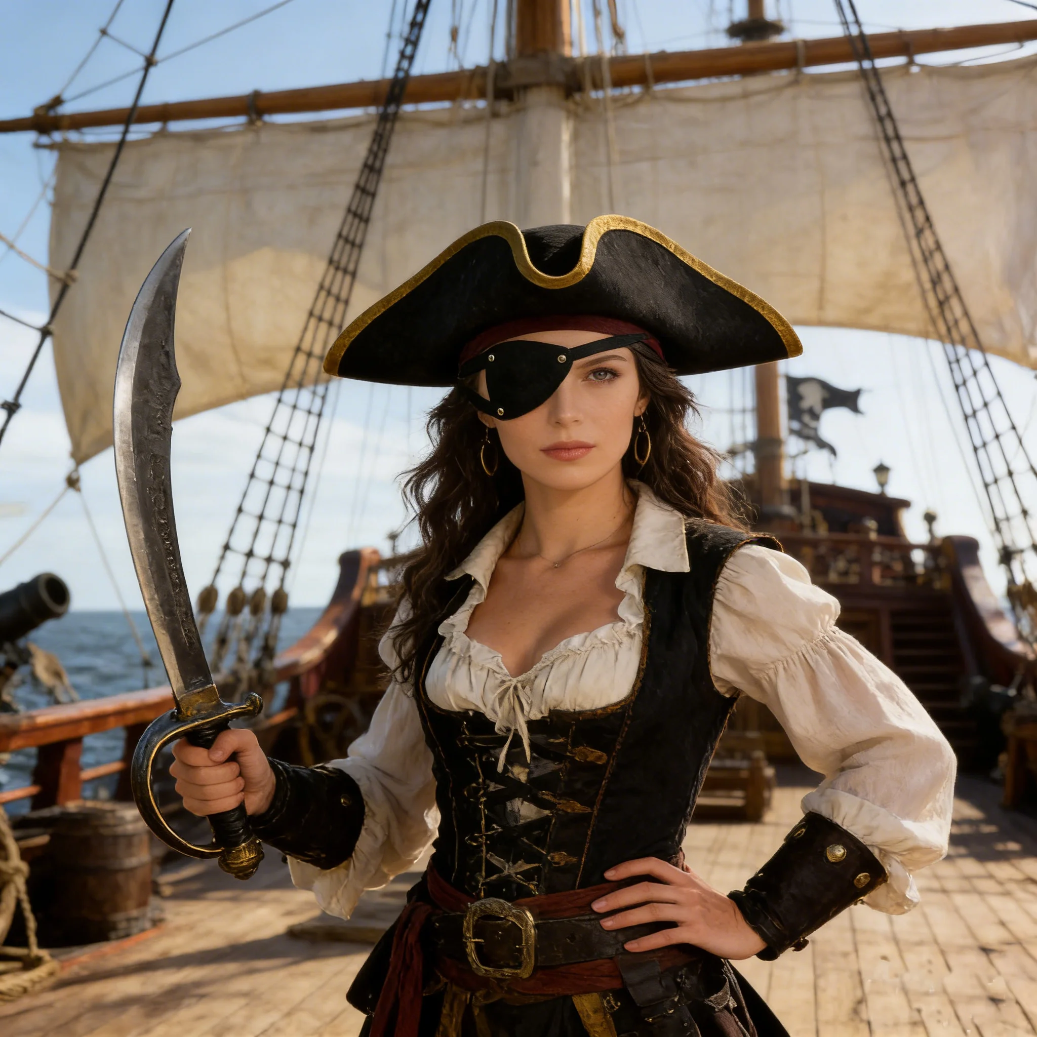 

Single Eye Mask,Pirate Captain Costume Accesories for Adults Halloween Carnival Party Supplies