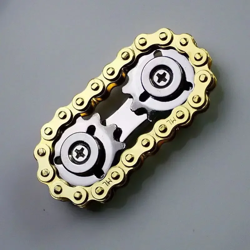 Rodas dentadas volante ponta do dedo giroscópio fidget spinner antiestresse ansiedade metal correntes de bicicleta edc spinner brinquedos para crianças adultas