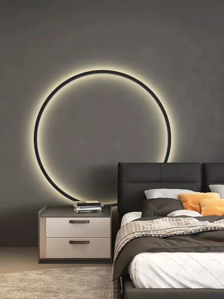 Imagem -03 - Luz de Fundo Decorativa Circular Simples Iluminação Led Moderna Iluminação de Parede Sala Quarto Corredor de Cama Interior l Novo